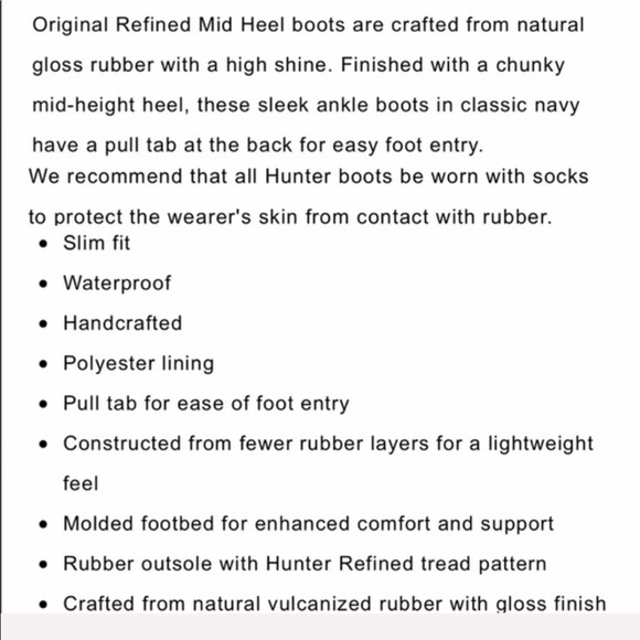 LAST! NWT 5 Star Hunter Slim Refined Mid Heel Rain - Picture 8 of 8